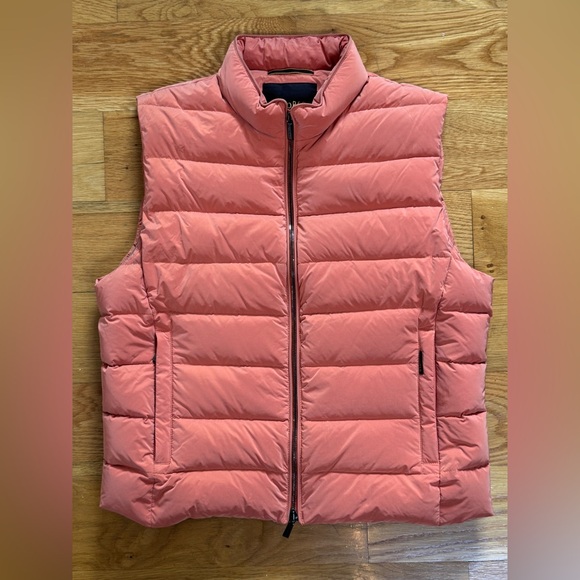 MOORER Puffer Vest sz 50 / 40 US Down Insulated Peach/Orange Italy $800 Gilet M - Picture 1 of 10